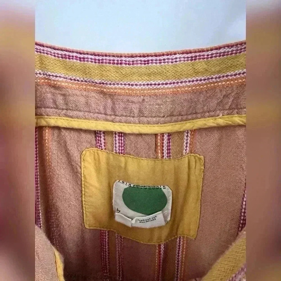 Anthropologie Arlene Linen Jumpsuit in Yellow Motif Size 8 - Picture 5 of 6